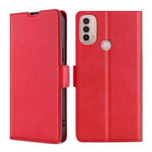 For Motorola Moto E40 Ultra-thin Voltage Side Buckle Leather Phone Case(Red)