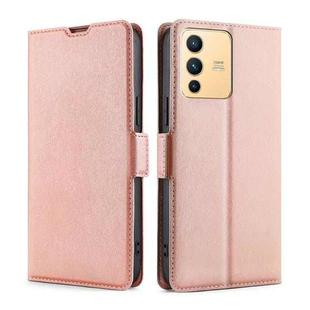 For vivo S12 5G / V23 Ultra-thin Voltage Side Buckle Leather Phone Case(Rose Gold)