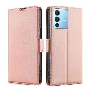 For vivo S12 Pro 5G / V23 Pro Ultra-thin Voltage Side Buckle Leather Phone Case(Rose Gold)