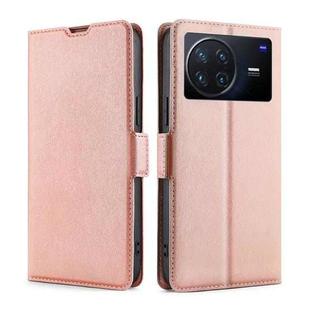 For vivo X Note 5G Ultra-thin Voltage Side Buckle Leather Phone Case(Rose Gold)