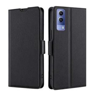 For vivo Y53S 5G / IQOO Z5X / T1X Ultra-thin Voltage Side Buckle Leather Phone Case(Black)