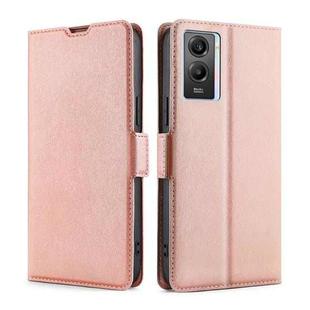 For vivo Y55S 5G Ultra-thin Voltage Side Buckle Leather Phone Case(Rose Gold)