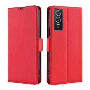 For vivo Y76S / Y74S Ultra-thin Voltage Side Buckle Leather Phone Case(Red)