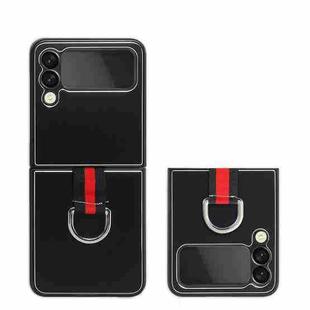 For Samsung Galaxy Z Flip4 Aluminum Alloy Folding Phone Case with Ring Holder (Black)