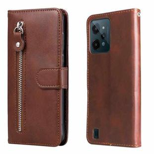For OPPO Realme C31 Fashion Calf Texture Zipper Horizontal Flip Leather Case(Brown)