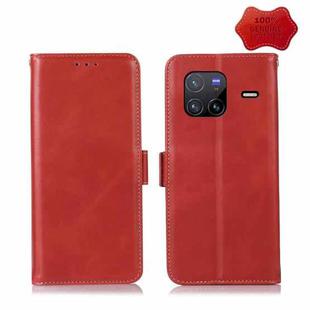 For vivo X80 Crazy Horse Top Layer Cowhide Leather Phone Case(Red)