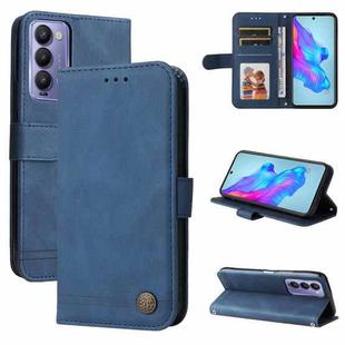 For Tecno Camon 18 / 18 Pro Skin Feel Life Tree Metal Button Leather Phone Case(Blue)