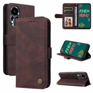 For Infinix Hot 11s Skin Feel Life Tree Metal Button Leather Phone Case(Brown)
