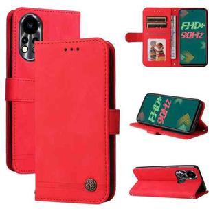 For Infinix Hot 11s Skin Feel Life Tree Metal Button Leather Phone Case(Red)