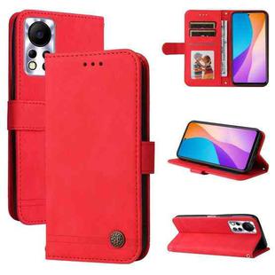 For Infinix Hot 11s NFC Skin Feel Life Tree Metal Button Leather Phone Case(Red)