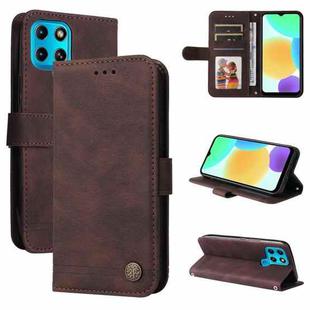 For Infinix Smart 6 Skin Feel Life Tree Metal Button Leather Phone Case(Brown)