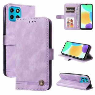 For Infinix Smart 6 Skin Feel Life Tree Metal Button Leather Phone Case(Purple)