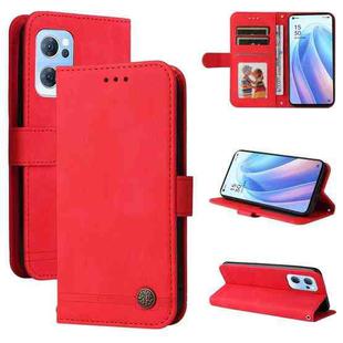 For OPPO Reno7 5G / Find X5 Lite Global Skin Feel Life Tree Metal Button Leather Phone Case(Red)