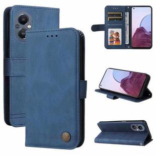 For OPPO A96 5G / Reno7 Z 5G / OnePlus Nord N20 5G Skin Feel Life Tree Metal Button Leather Phone Case(Blue)