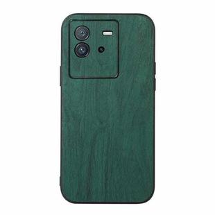 For vivo iQOO Neo6 Wood Texture PU Phone Case(Green)
