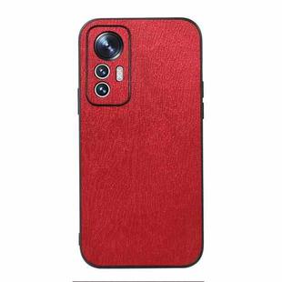For Xiaomi 12 Lite Wood Texture PU Phone Case(Red)