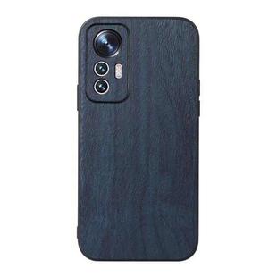 For Xiaomi 12 Lite Wood Texture PU Phone Case(Blue)