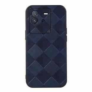 For vivo iQOO Neo6 Weave Plaid PU Phone Case(Blue)