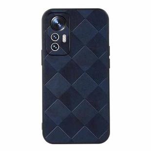 For Xiaomi 12 Lite Weave Plaid PU Phone Case(Blue)