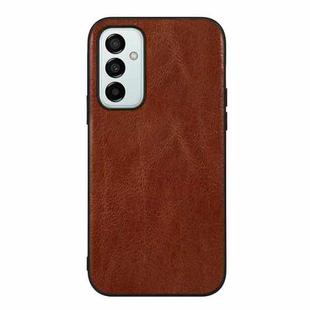 For Samsung Galaxy M23 / F23 5G Genuine Leather Double Color Crazy Horse Phone Case(Brown)