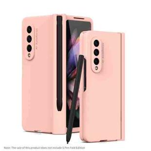 For Samsung Galaxy Z Fold3 5G 360 Full Body Hinge Flip Phone Case with Pen Slot(Pink)