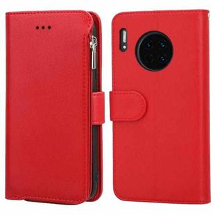 For Huawei Mate 30 Microfiber Zipper Horizontal Flip Leather Case(Red)