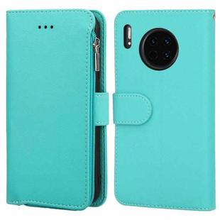 For Huawei Mate 30 Microfiber Zipper Horizontal Flip Leather Case(Green)