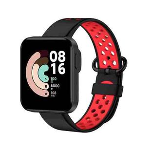For Xiaomi Redmi Watch 2 Two-color Silicone Watch Band(Black Red)