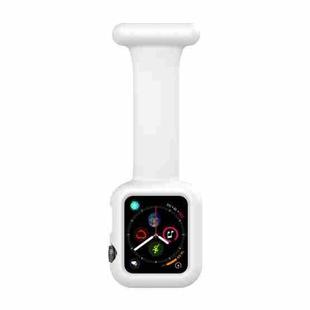 Silicone Nurse Brooch Watch Band Case For Apple Watch Series 8 / 7 41mm / 6&SE&5&4 40mm / 3&2&1 38mm(White)