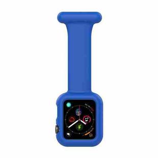 Silicone Nurse Brooch Watch Band Case For Apple Watch Series 8 / 7 41mm / 6&SE&5&4 40mm / 3&2&1 38mm(Blue)