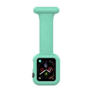 Silicone Nurse Brooch Watch Band Case For Apple Watch Series 8 / 7 41mm / 6&SE&5&4 40mm / 3&2&1 38mm(Mint Green)