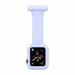 Silicone Nurse Brooch Watch Band Case For Apple Watch Series 8 / 7 45mm / 6&SE&5&4 44mm / 3&2&1 42mm(Chrysanthemum Blue)