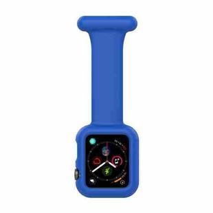 Silicone Nurse Brooch Watch Band Case For Apple Watch Series 8 / 7 45mm / 6&SE&5&4 44mm / 3&2&1 42mm(Blue)