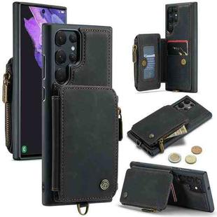 For Samsung Galaxy S22 Ultra CaseMe C20 Multifunctional Leather Phone Case(Black)