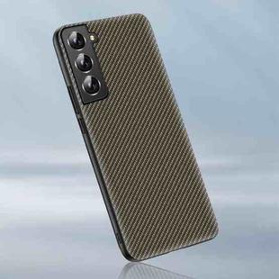For Samsung Galaxy S22 5G Ultra-thin Carbon Fiber Texture Printing Phone Case(Gold)