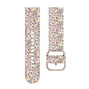 For Galaxy Watch 42mm Silicone Watch Band(Color Flower)