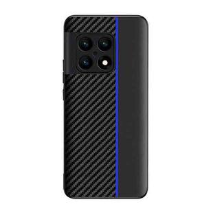 For OnePlus 10 5G Ultra-thin Carbon Fiber Texture Splicing Phone Case(Blue)