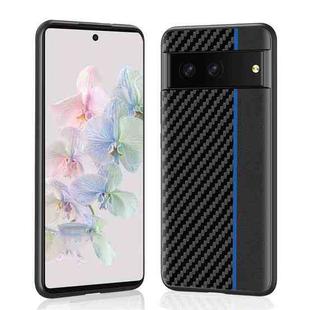 For Google Pixel 7 5G Ultra-thin Carbon Fiber Texture Splicing Phone Case(Blue)