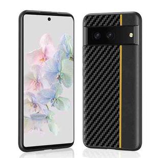 For Google Pixel 7 Pro 5G Ultra-thin Carbon Fiber Texture Splicing Phone Case(Yellow)