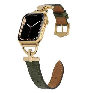 D-buckle Lizard Leather Watch Band For Apple Watch Series 8&7 41mm / SE 2&6&SE&5&4 40mm / 3&2&1 38mm(G)