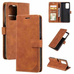 For Xiaomi Redmi Note 11 4G/11S Global Skin Feel Anti-theft Brush Leather Phone Case(Brown)