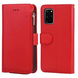 For Samsung Galaxy S20 Microfiber Zipper Horizontal Flip Leather Case(Red)