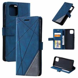 For Samsung Galaxy A03 166mm Skin Feel Splicing Leather Phone Case(Blue)