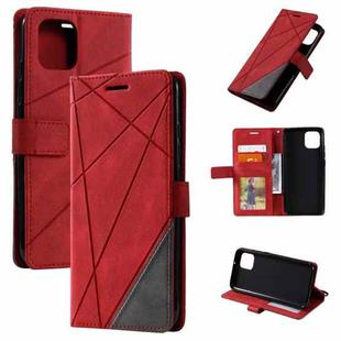 For Samsung Galaxy A03 166mm Skin Feel Splicing Leather Phone Case(Red)