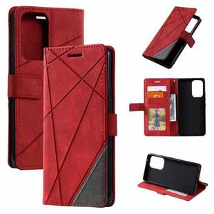 For Samsung Galaxy A33 5G Skin Feel Splicing Leather Phone Case(Red)