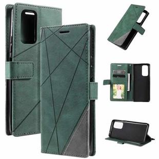 For Xiaomi 11T Skin Feel Splicing Leather Phone Case(Green)