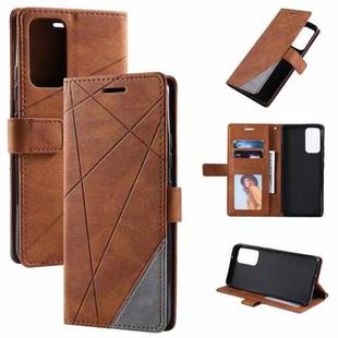 For Xiaomi Redmi Note 11 Skin Feel Splicing Leather Phone Case(Brown)