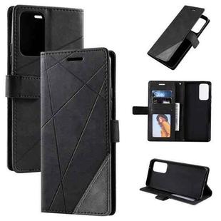For Xiaomi Redmi Note 11 Skin Feel Splicing Leather Phone Case(Black)