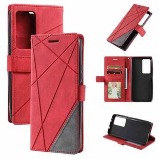 For Xiaomi Redmi K40S Skin Feel Splicing Leather Phone Case(Red)