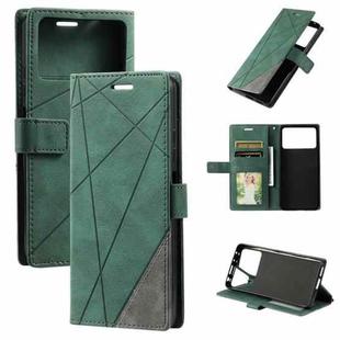 For Xiaomi Poco X4 Pro 5G Skin Feel Splicing Leather Phone Case(Green)